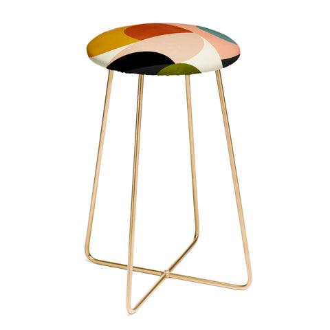 DreamPrintDesigns Geometric Abstract Mid Century Counter Stool