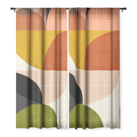DreamPrintDesigns Geometric Abstract Mid Century Sheer Non Repeat