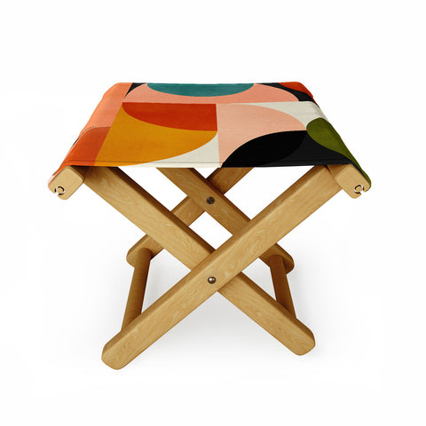 DreamPrintDesigns Geometric Abstract Mid Century Folding Stool