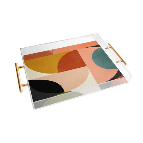 DreamPrintDesigns Geometric Abstract Mid Century Acrylic Tray