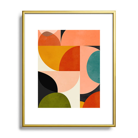 DreamPrintDesigns Geometric Abstract Mid Century Metal Framed Art Print