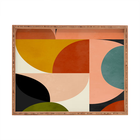 DreamPrintDesigns Geometric Abstract Mid Century Rectangular Tray
