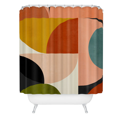 DreamPrintDesigns Geometric Abstract Mid Century Shower Curtain
