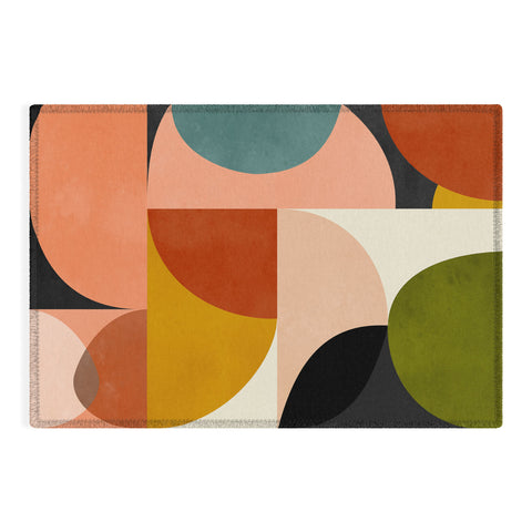 DreamPrintDesigns Geometric Abstract Mid Century Outdoor Rug