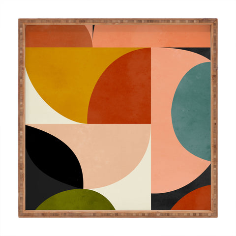 DreamPrintDesigns Geometric Abstract Mid Century Square Tray