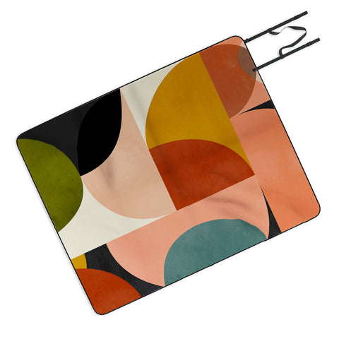 DreamPrintDesigns Geometric Abstract Mid Century Picnic Blanket