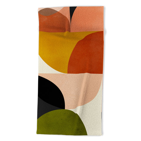 DreamPrintDesigns Geometric Abstract Mid Century Beach Towel