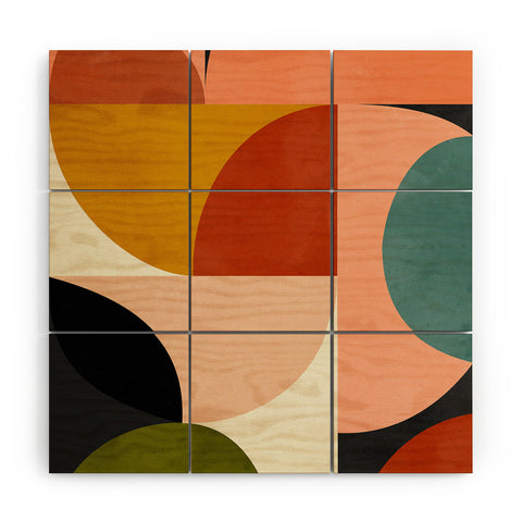 DreamPrintDesigns Geometric Abstract Mid Century Wood Wall Mural
