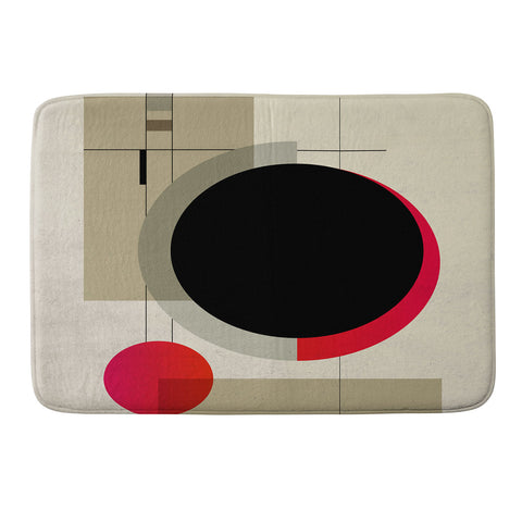 DreamPrintDesigns Geometric Shapes Retro Bauhaus Memory Foam Bath Mat