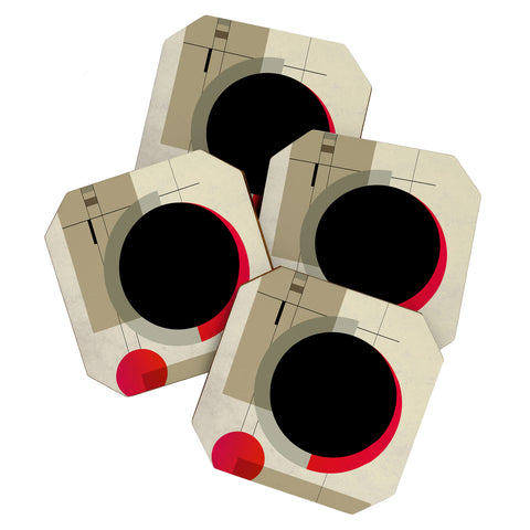 DreamPrintDesigns Geometric Shapes Retro Bauhaus Coaster Set