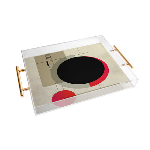 DreamPrintDesigns Geometric Shapes Retro Bauhaus Acrylic Tray