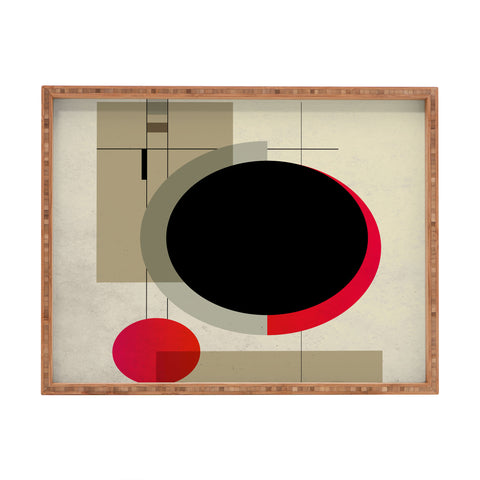 DreamPrintDesigns Geometric Shapes Retro Bauhaus Rectangular Tray