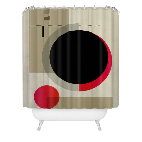 DreamPrintDesigns Geometric Shapes Retro Bauhaus Shower Curtain