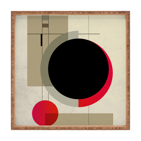 DreamPrintDesigns Geometric Shapes Retro Bauhaus Square Tray
