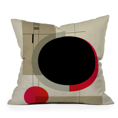 DreamPrintDesigns Geometric Shapes Retro Bauhaus Outdoor Throw Pillow