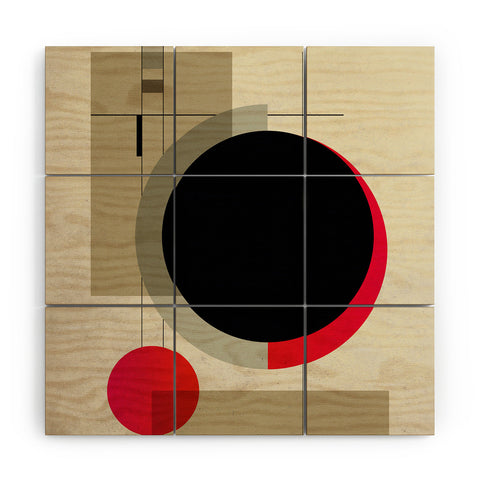 DreamPrintDesigns Geometric Shapes Retro Bauhaus Wood Wall Mural