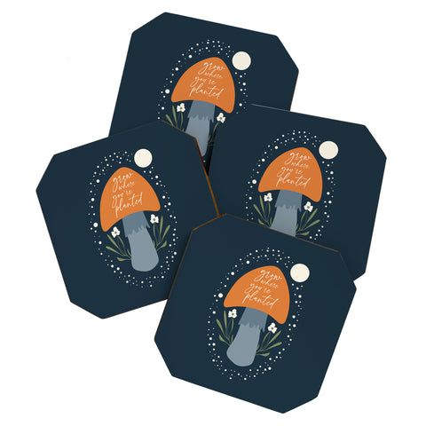 DreamPrintDesigns Grow Where You are Planted Coaster Set