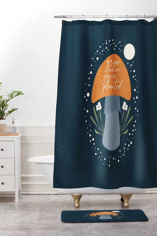 DreamPrintDesigns Grow Where You are Planted Shower Curtain And Mat