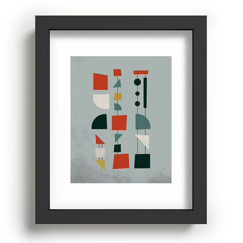 DreamPrintDesigns Mid Century Modern Abstract Shapes Recessed Framing Rectangle