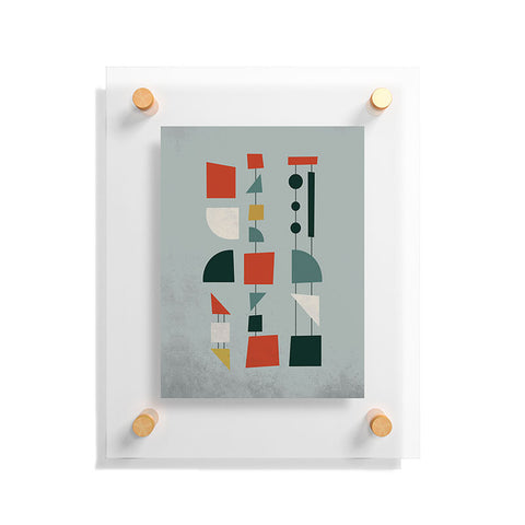 DreamPrintDesigns Mid Century Modern Abstract Shapes Floating Acrylic Print