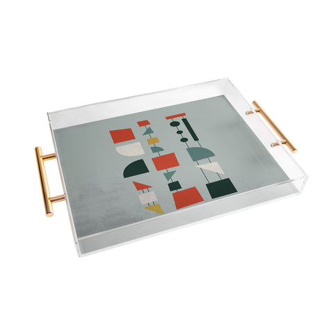 DreamPrintDesigns Mid Century Modern Abstract Shapes Acrylic Tray