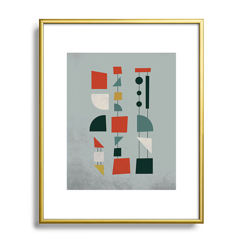 DreamPrintDesigns Mid Century Modern Abstract Shapes Metal Framed Art Print