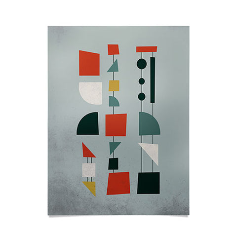 DreamPrintDesigns Mid Century Modern Abstract Shapes Poster