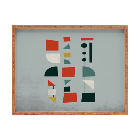 DreamPrintDesigns Mid Century Modern Abstract Shapes Rectangular Tray