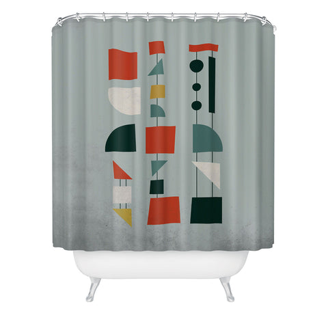 DreamPrintDesigns Mid Century Modern Abstract Shapes Shower Curtain