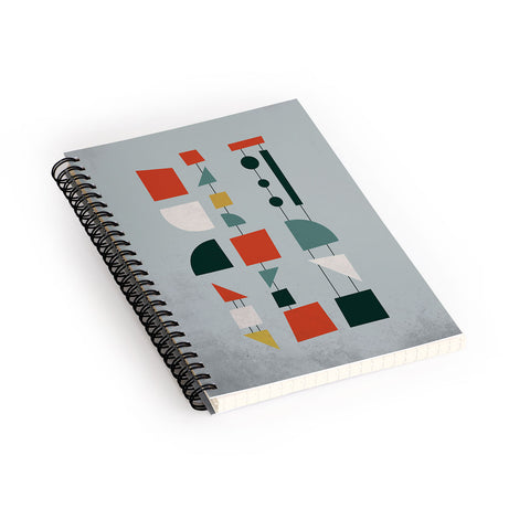 DreamPrintDesigns Mid Century Modern Abstract Shapes Spiral Notebook