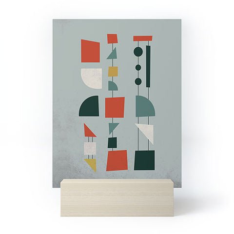 DreamPrintDesigns Mid Century Modern Abstract Shapes Mini Art Print