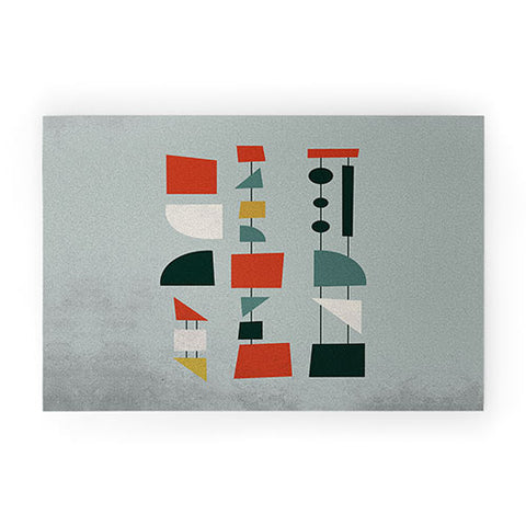 DreamPrintDesigns Mid Century Modern Abstract Shapes Welcome Mat