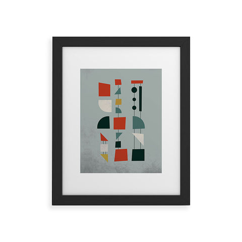 DreamPrintDesigns Mid Century Modern Abstract Shapes Framed Art Print