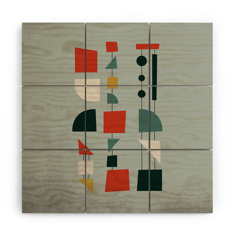 DreamPrintDesigns Mid Century Modern Abstract Shapes Wood Wall Mural