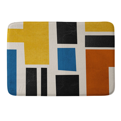 DreamPrintDesigns Mid Century Primary Colors Memory Foam Bath Mat