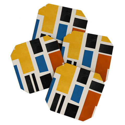 DreamPrintDesigns Mid Century Primary Colors Coaster Set