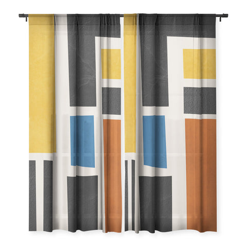 DreamPrintDesigns Mid Century Primary Colors Sheer Non Repeat