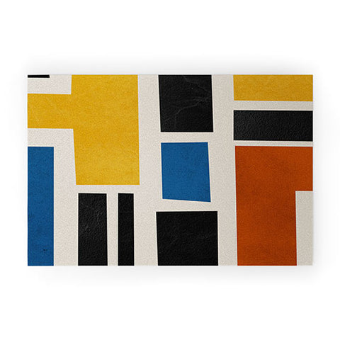 DreamPrintDesigns Mid Century Primary Colors Welcome Mat
