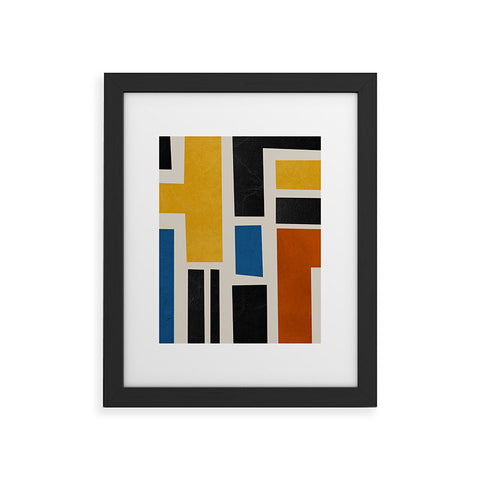 DreamPrintDesigns Mid Century Primary Colors Framed Art Print