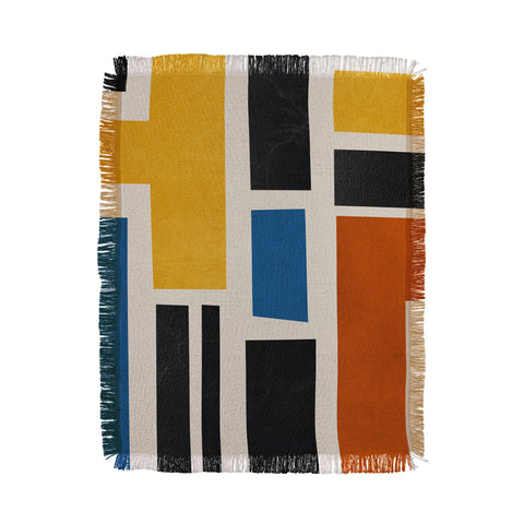 DreamPrintDesigns Mid Century Primary Colors Throw Blanket