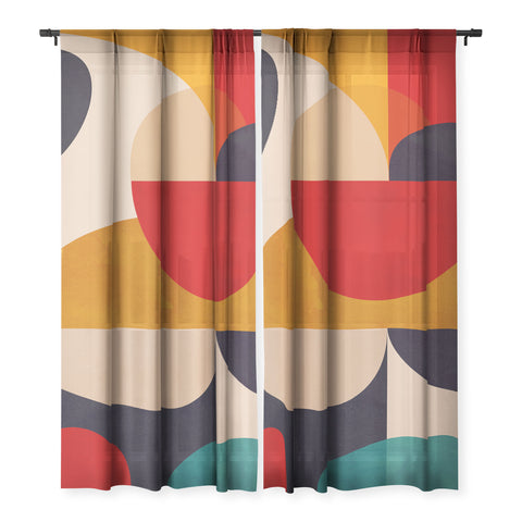 DreamPrintDesigns Modern Abstract Mid Century 2 Sheer Non Repeat