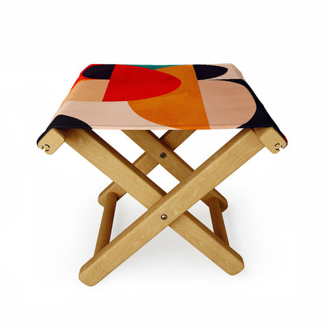 DreamPrintDesigns Modern Abstract Mid Century 2 Folding Stool