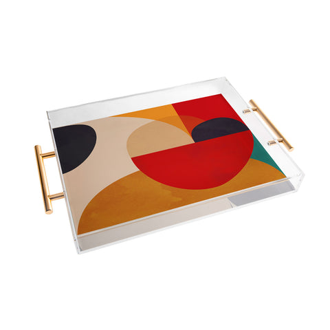 DreamPrintDesigns Modern Abstract Mid Century 2 Acrylic Tray