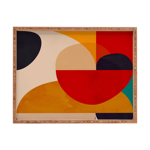 DreamPrintDesigns Modern Abstract Mid Century 2 Rectangular Tray