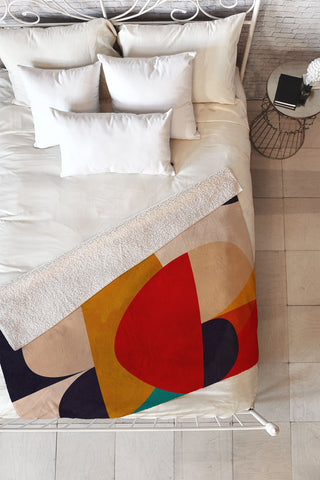 DreamPrintDesigns Modern Abstract Mid Century 2 Fleece Throw Blanket