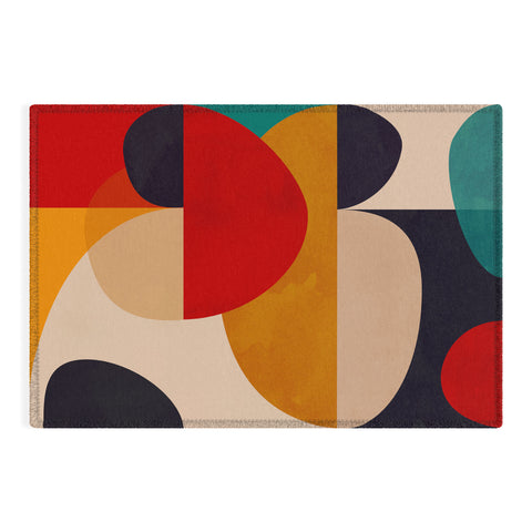 DreamPrintDesigns Modern Abstract Mid Century 2 Outdoor Rug