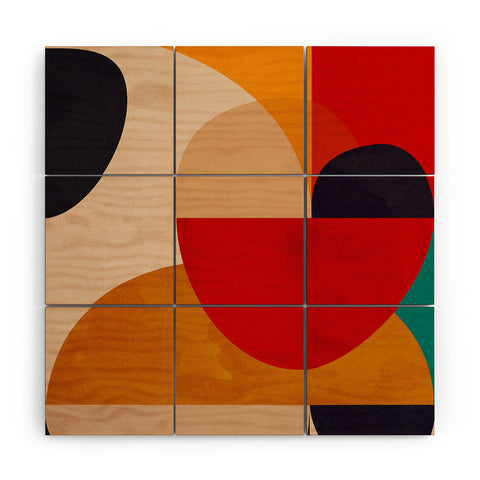 DreamPrintDesigns Modern Abstract Mid Century 2 Wood Wall Mural