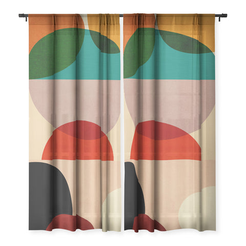 DreamPrintDesigns Modern Abstract Mid Century 3 Sheer Non Repeat