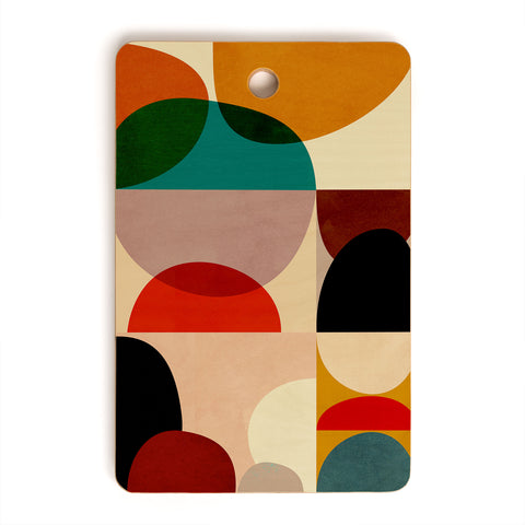 DreamPrintDesigns Modern Abstract Mid Century 3 Cutting Board Rectangle