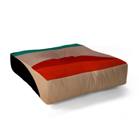 DreamPrintDesigns Modern Abstract Mid Century 3 Floor Pillow Square